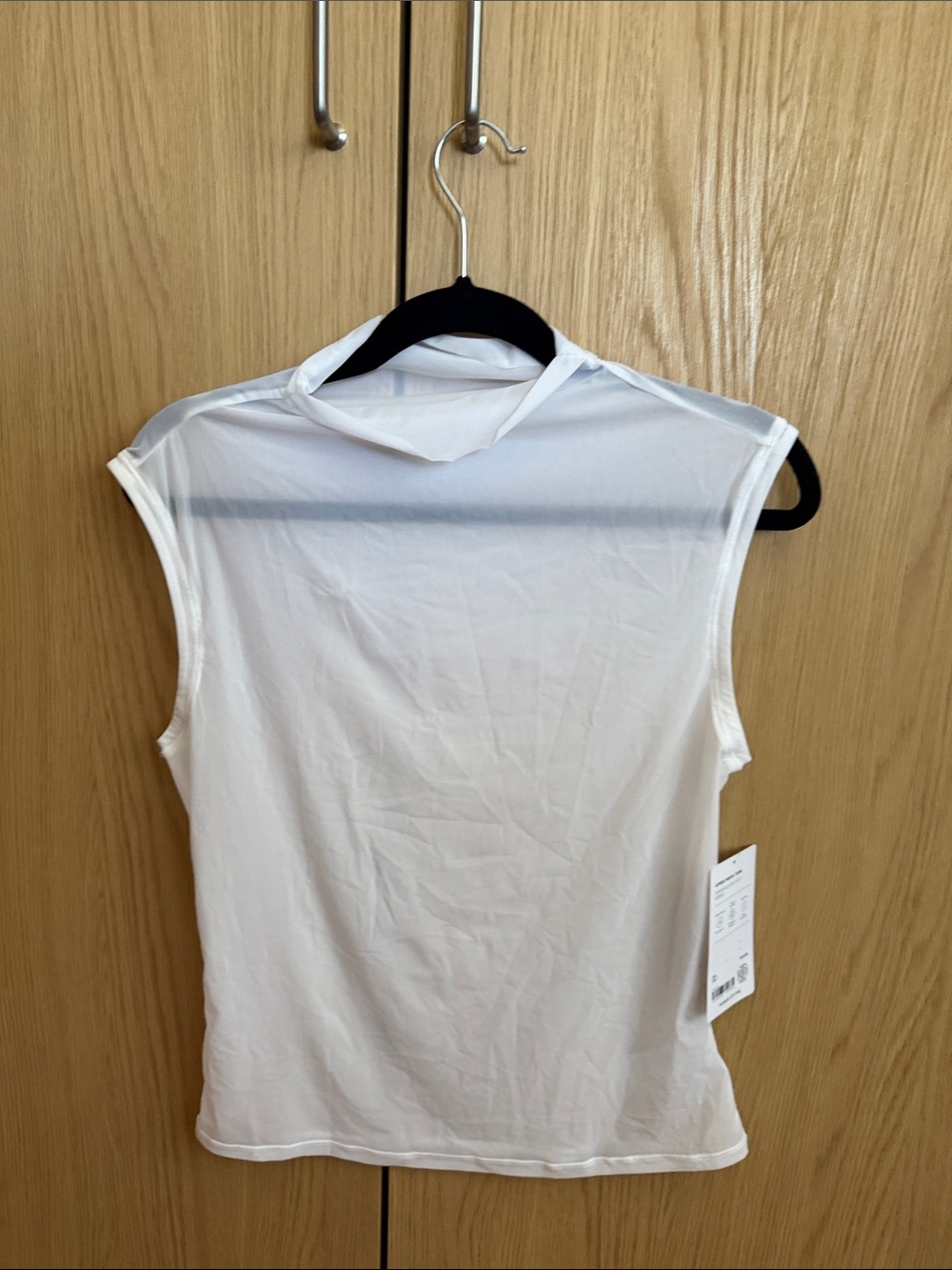 Athleta Apero Mesh White Sleeveless Crew Tank Top
